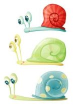 Stickers les trois escargots color�s. Mignons et craquants, ces 3 stickers d�coratifs feront le bonheur de vos enfants. Ces escargots veilleront avec leurs gros yeux sur vos bambins pendant leur sommeil. Sticker imprim� sur du vinyle adh�sif et d�coup� � la forme. Gamme de stickers enfants Jardin secret, cr�ation Kmiep.