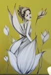 stickers femme dans une fleur