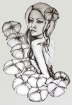 stickers femme dos papillon fleurs
