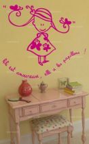 stickers fillette citation amour
