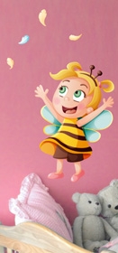 stickers fille. une petite abeille sur les murs