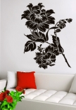 stickers fleur. Charlotte, un stickers fleur d�coup� � la forme dans un vinyle adh�sif de couleur unie. A vous de choisir la taille de votre stickers fleur pour personnaliser votre d�coration murale.