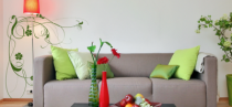 Le stickers fleurs et pointill�s en coin pour une d�co nature