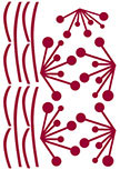 Stickers fleurs pop d�coup�s � la forme dans vinyle de couleur unie. 5 stickers fleurs et 12 stickers tiges