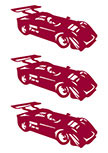 3 stickers formule 1 d�coup�es � la forme dans vinyle de couleur unie.