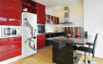 Stickers frigo : Circuit imprim�. D�coration de frigidaire r�alis�e en adh�sif sur mesure, � vous de choisir la couleur qui s\'accordera le mieux � votre int�rieur de cuisine. Con�u pour aller sur un mod�le de 600 de large par 1600 de haut