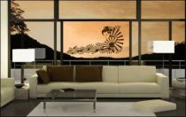Le stickers geisha �ventail chinois pour une d�coration ethnique et d�paysante