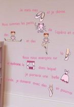 Stickers histoire de danse pour fille, d�coration murale cr��e par LNdesign pour iDzif.com, boutique de stickers