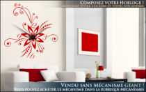 Le stickers horloge fleur et points vous permettra de d�corer votre int�rieur tout en apportant une touche pratique