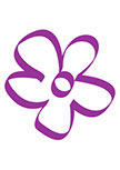 Sticker jolie fleur d�coup�e � la forme dans vinyle de couleur unie.