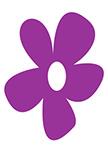 Sticker jolie fleur d�coup� � la forme dans vinyle de couleur unie.