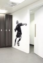 stickers joueur de foot attaque
