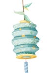 Stickers lampion bleu pour d�corer votre int�rieur. Ce sticker lampion d�coratif fera le bonheur des enfants et des parents. Ce sticker apportera une touche de nature, d'amour et de douceur sur les murs de la chambre de votre enfant.  Sticker imprim� sur du vinyle adh�sif et d�coup� � la forme. Gamme de stickers enfants Jardin secret, cr�ation Kmiep. 