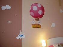 Stickers deux lapinous en montgolfi�re en vente sur Idzif.com
