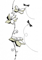 Stickers libellules et fleurs