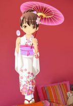 Stickers manga fille � l'ombrelle