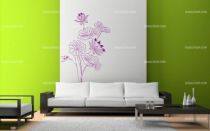 stickers fleurs feuilles larges