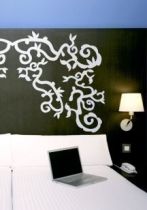 stickers muraux t�te de lit. Stickers d�coup�e � la forme dans vinyle adh�sif uni.