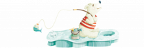 Stickers ours blanc p�cheur