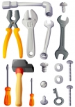stickers outils et boulons. Planche de 9 stickers outils, 9 stickers vis et boulons imprim�s sur adh�sifs d�coup�s � la forme.