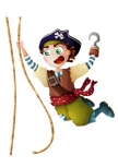 Stickers muraux enfants : Capitaine Sam imprim� sur adh�sif avec d�coupe � la forme. Vous pouvez choisir la longueur de votre corde gr�ce � un �l�ment compl�mentaire. A l'abooordage moussaillon!!