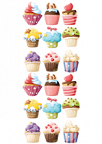 Stickers planche de muffins