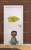 Stickers porte chambre enfant afrique