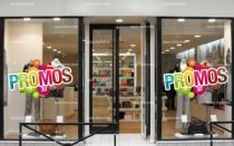 Stickers promos vitrine