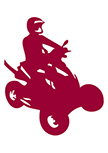 stickers quad d�coup� � la forme dans vinyle de couleur unie.