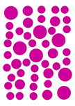 stickers muraux ronds. 69 stickers Ronds d�coup�s � la forme dans vinyle de couleur unie.