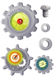 stickers rouages et boulons. les stickers robots d�coratifs pour enfants sont imprim�s sur adh�sifs et d�coup�s � la forme.