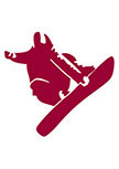 stickers snowboard d�coup� � la forme dans vinyle de couleur unie.