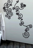 Stickers spirales fleurs d�coup�s � la forme dans vinyle de couleur unie.