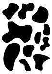 stickers taches de vache. Planche de 11 stickers taches de vache autocollantes d�coup�es � la forme dans vinyle adh�sif de couleur unie. Stickers vu dans �mission D&CO