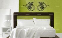 Stickers t�te de lit hirondelles