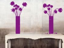 Stickers vases de fleurs d�coup�s � la forme dans vinyle de couleur unie.