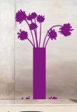 Stickers vases de fleurs d�coup�s � la forme dans vinyle de couleur unie.