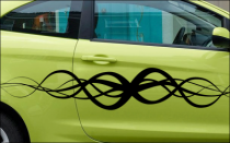 Stickers pour voiture avec une frise de lignes et courbes