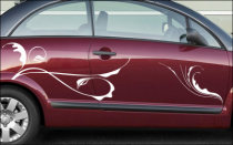Stickers pour voiture avec des motifs frise florale