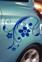 Stickers voiture motifs fleuris