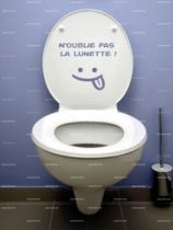 Stickers WC n\'oublie pas la lunette