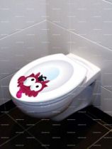 Stickers WC petite b�b�te rouge.
