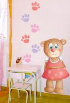 stiker ourson. Zo� l'ourson, un stiker d�coratif pour chambre d'enfant. Stiker imprim� sur vinyle adh�sif et d�coup� � la forme.